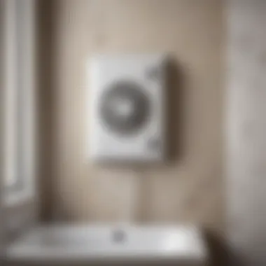 Illustration depicting airflow dynamics in a bathroom with a vent fan