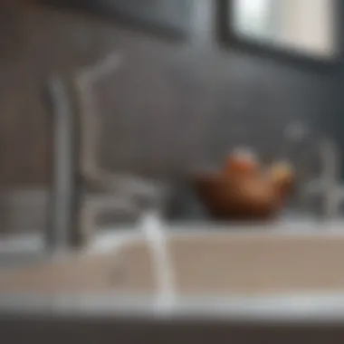 Close-up of different materials used in bathroom bowl faucets