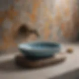 Elegant ceramic soap dish with decorative tile background