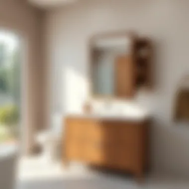 Elegant wood bathroom vanity reflecting modern design trends suitable for modular homes