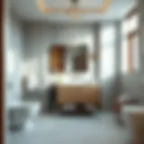 Modern bathroom vanity in a modular home with sleek design and storage solutions