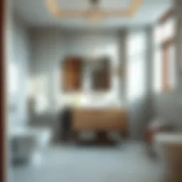 Modern bathroom vanity in a modular home with sleek design and storage solutions