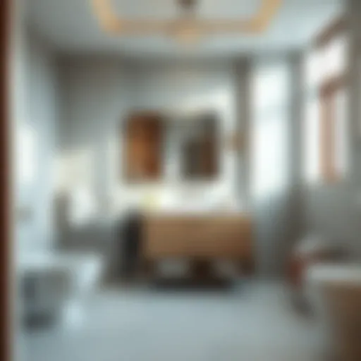 Modern bathroom vanity in a modular home with sleek design and storage solutions