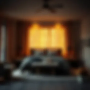 Cozy Layered Textiles Bedroom Cozy bedroom with layered textiles and warm lighting for a welcoming atmosphere