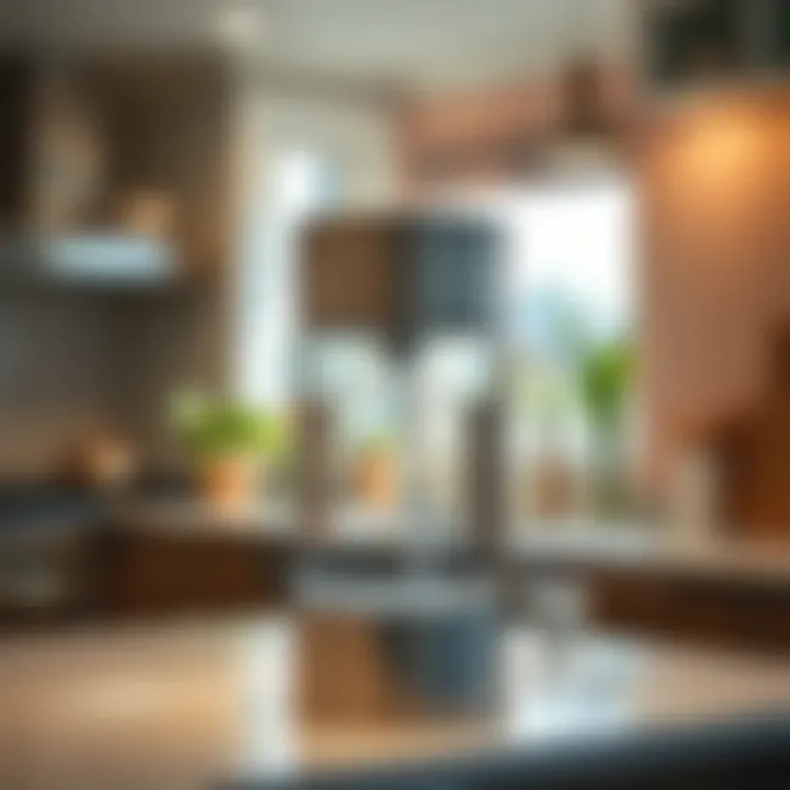Elegant countertop water filter enhancing kitchen aesthetics