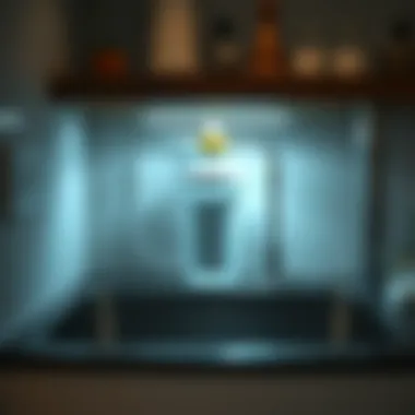 Sleek water filtration system installed under the kitchen sink