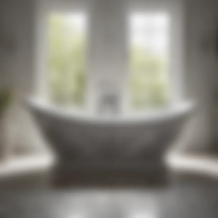 Elegant porcelain bathtub with intricate detailing