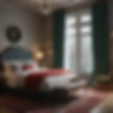 Elegant Christmas Bedroom Retreat Cozy bedroom adorned with elegant Christmas decorations
