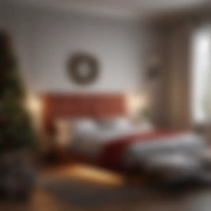 Minimalist Christmas decor enhancing bedroom ambiance