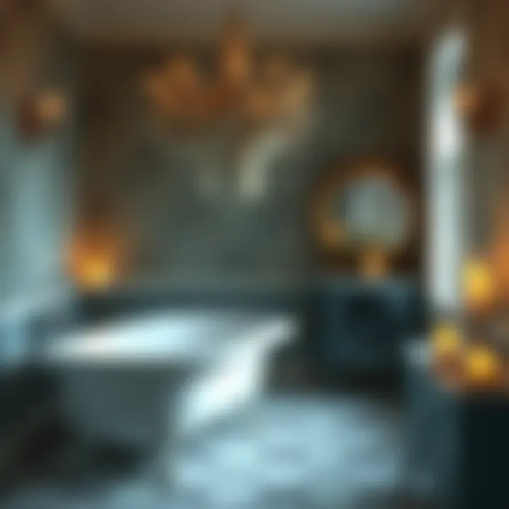 A serene bathroom with a clawfoot whirlpool bathtub and candles