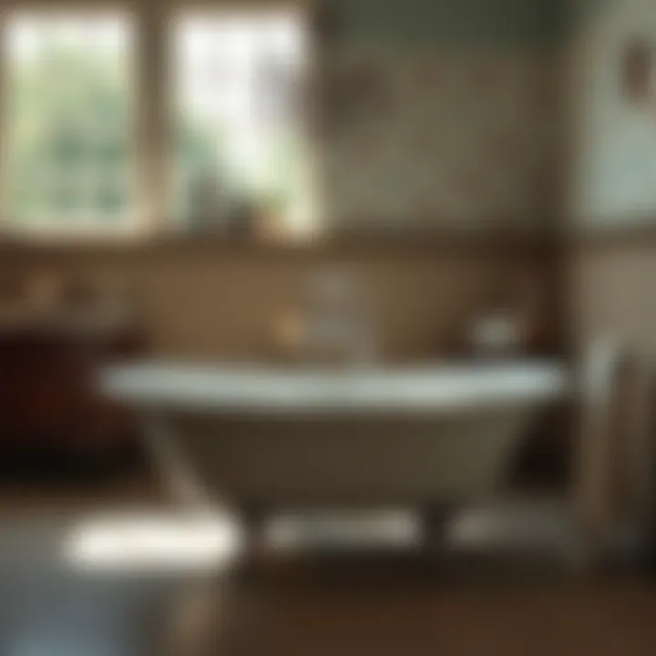 Elegant clawfoot whirlpool bathtub in a vintage bathroom setting