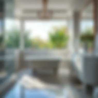 Luxurious bathroom featuring a modern clawfoot whirlpool tub