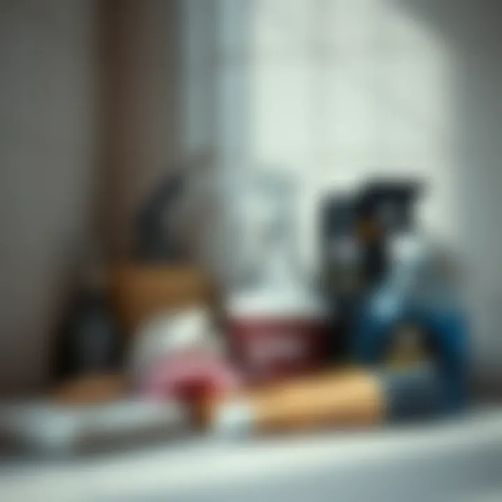 Tools and supplies for cleaning mildew