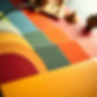 Close-up of Benjamin Moore Aura color swatches