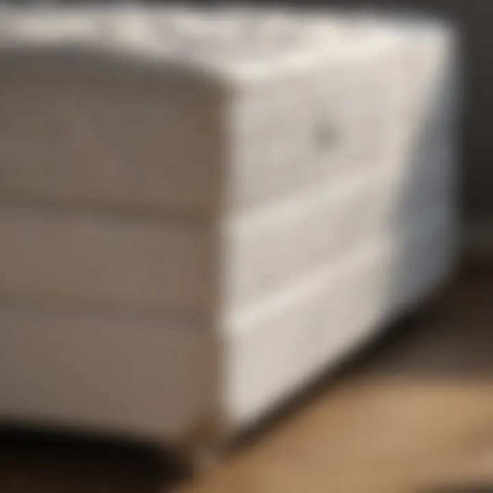 Close-up view of premium materials used in mattress and box spring