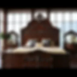 Elegant wooden bedroom set showcasing intricate craftsmanship