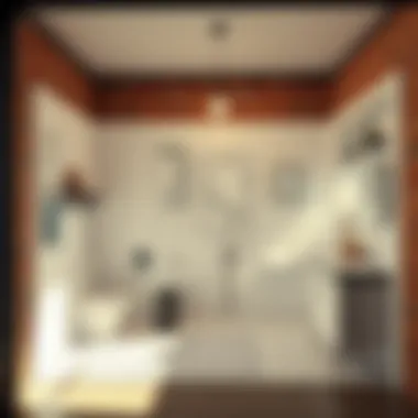 Blueprint of a garage bathroom layout