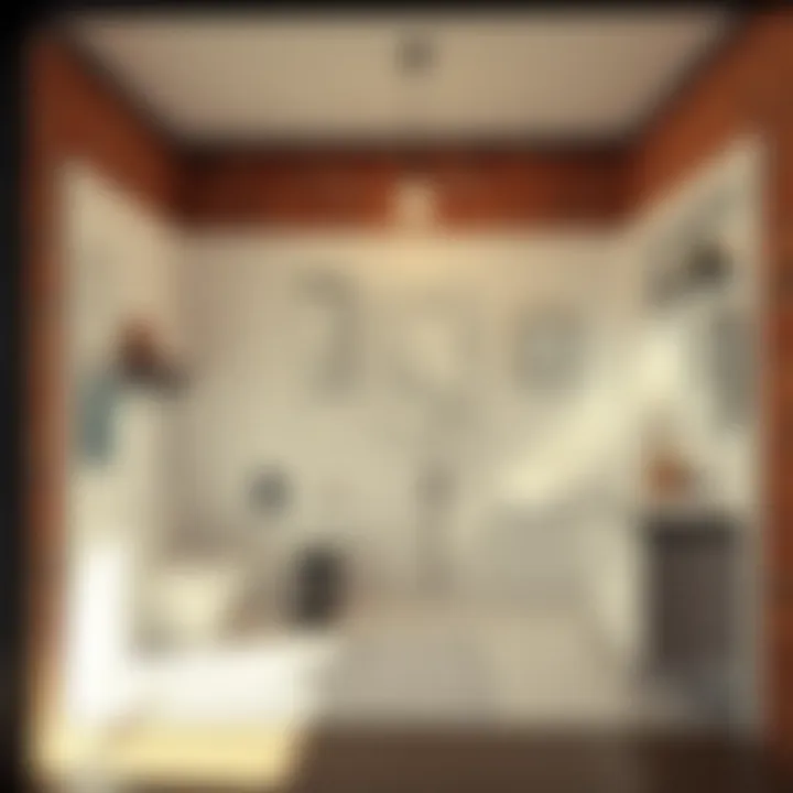 Blueprint of a garage bathroom layout