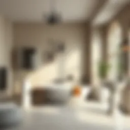 Modern bathroom design in a garage setting