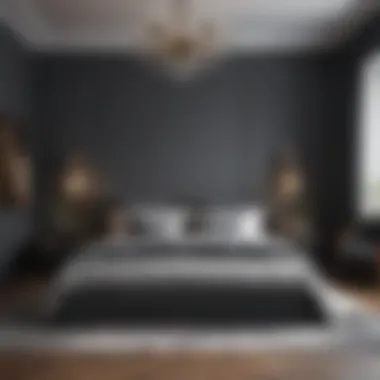 Sophisticated Modern Dark Gray Bedroom Elegant dark gray bedroom with modern decor