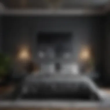 Illuminating Elegance in a Dark Gray Space Stylish lighting in a dark gray bedroom