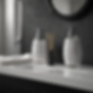 Chic Bathroom Accessories Chic accessories in a black and white bathroom enhancing aesthetic appeal