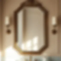 Elegant bathroom mirror with ornate trim