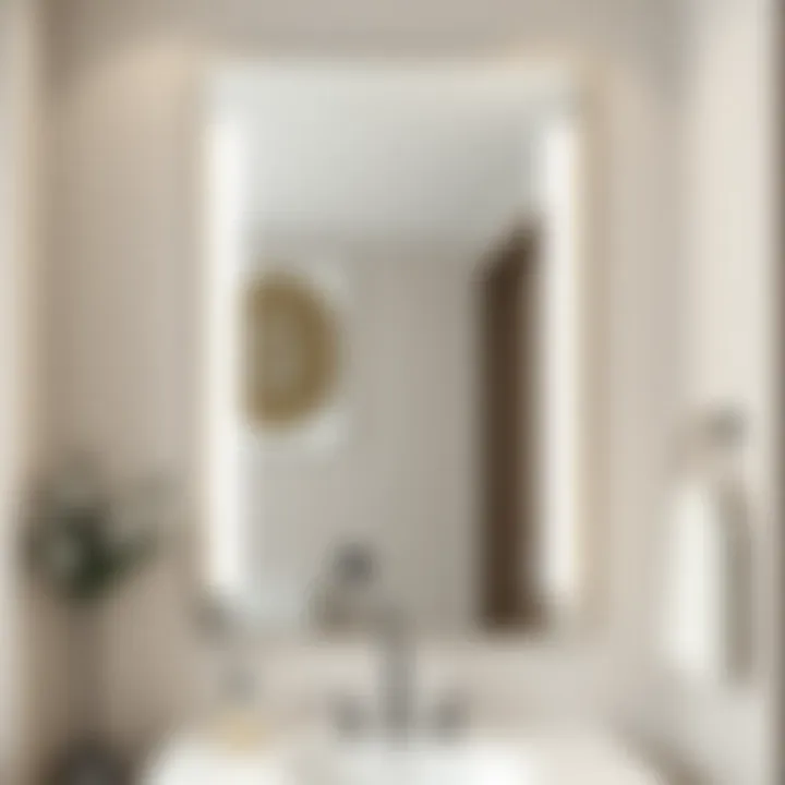 Sleek and Stylish: Modern Design in Mirror Trim Modern bathroom mirror featuring sleek trim