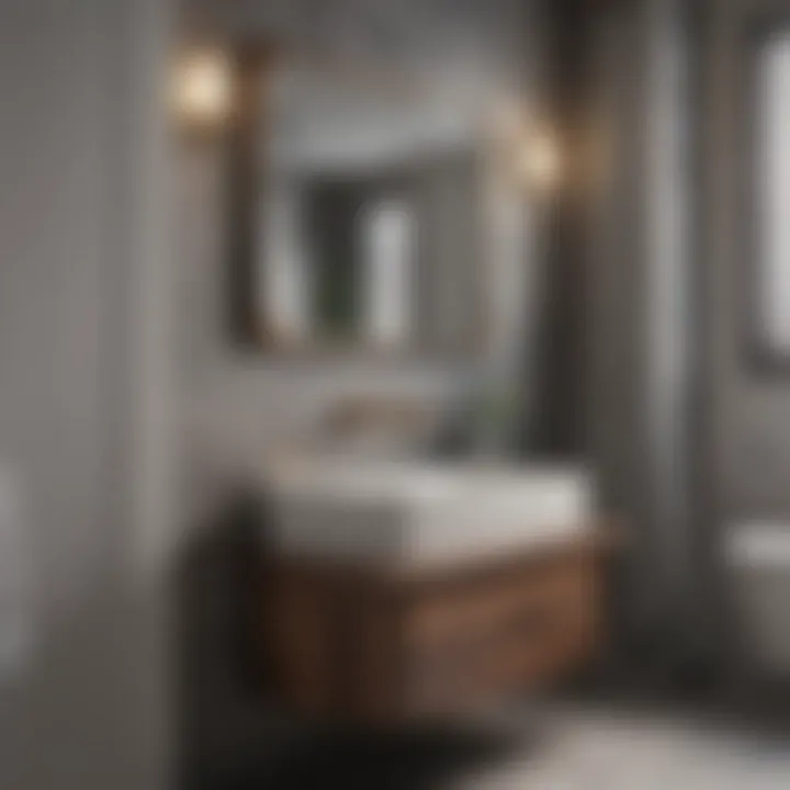 Creative storage solutions in a compact bathroom