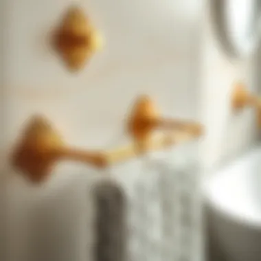 Elegant brass towel rack adorned with intricate designs