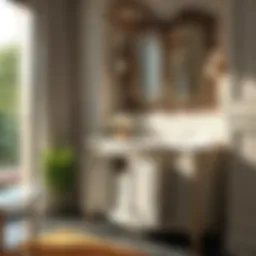 Elegant bathroom vanity with integrated hamper