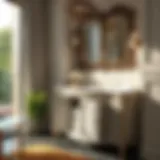 Elegant Bathroom Vanity with Integrated Hamper Elegant bathroom vanity with integrated hamper