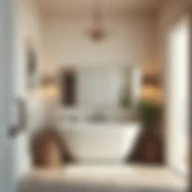 Energy-Efficient Coastal Lighting Solutions Energy-efficient coastal lighting solutions enhancing a tranquil bathroom atmosphere.