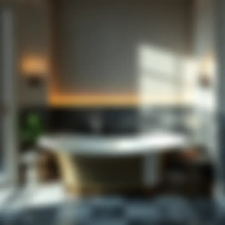 Luxurious 27-inch wide bathtub surrounded by beautiful tiles