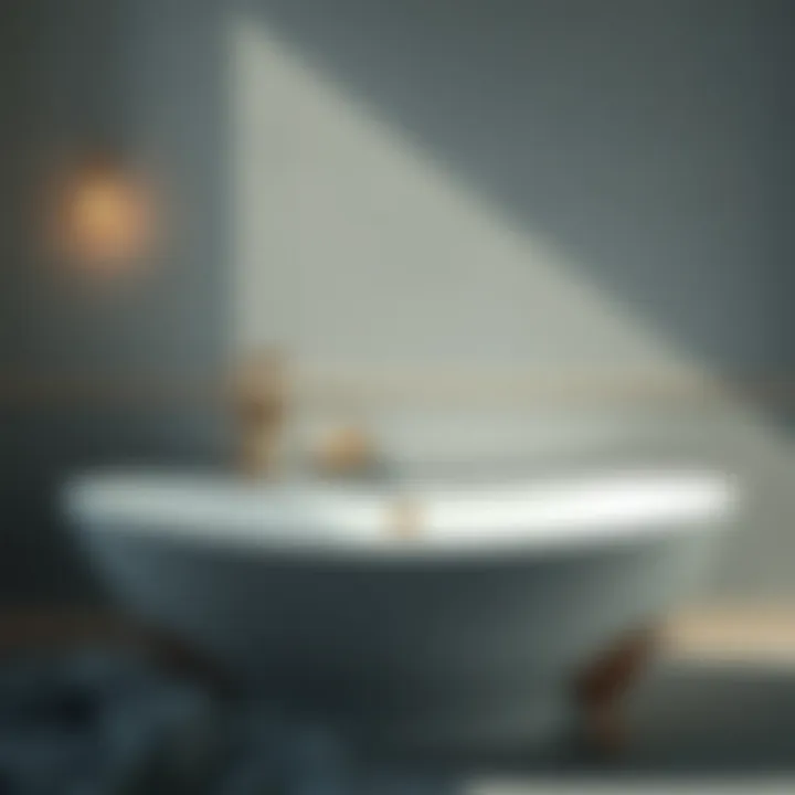 Stylish 27-inch wide bathtub with contemporary fixtures