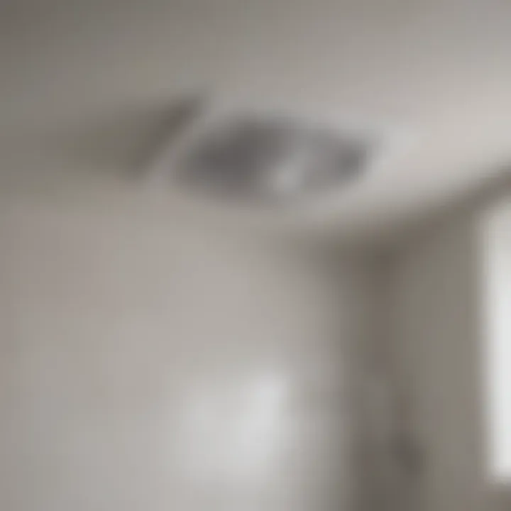 Diagram illustrating fan installation in a bathroom