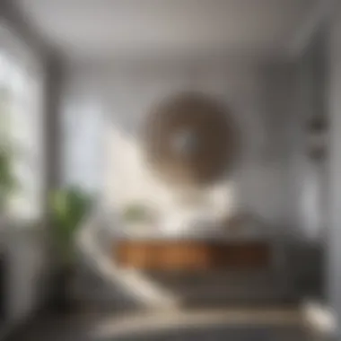Stylish low profile fan blending with bathroom decor