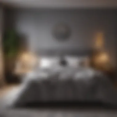 Cozy Gray Bedroom Cozy gray bedroom with soft textiles and ambient lighting