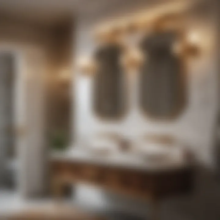 Vintage-inspired Art Deco light fixtures enhancing a contemporary space