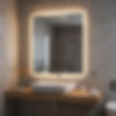 Bathroom mirror with integrated lighting showcasing functionality