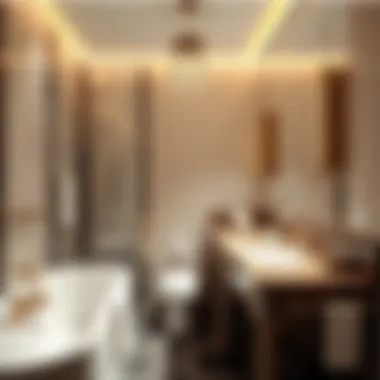 Luxurious bathroom with contemporary fixtures and stylish tiles