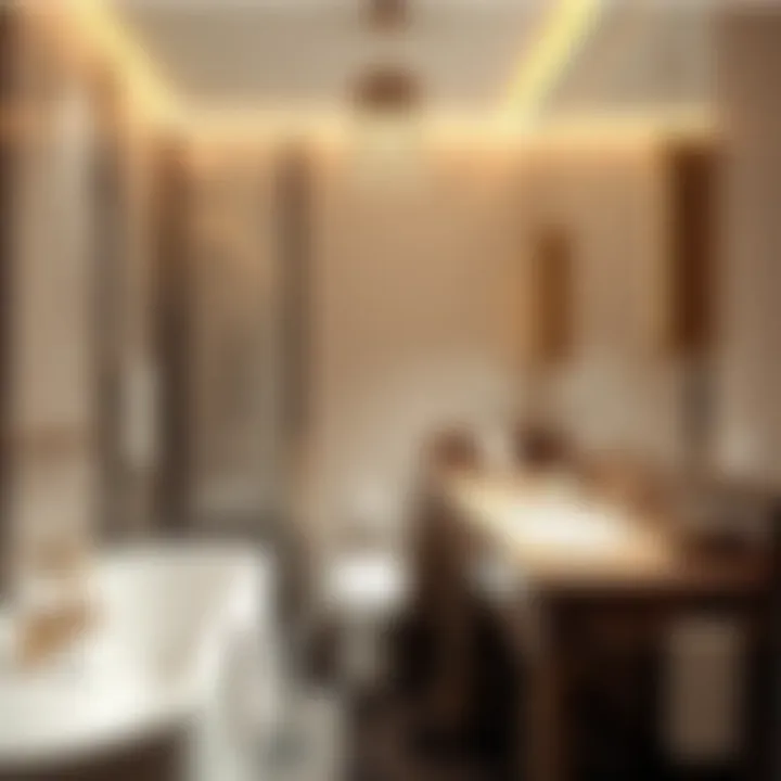 Luxurious bathroom with contemporary fixtures and stylish tiles