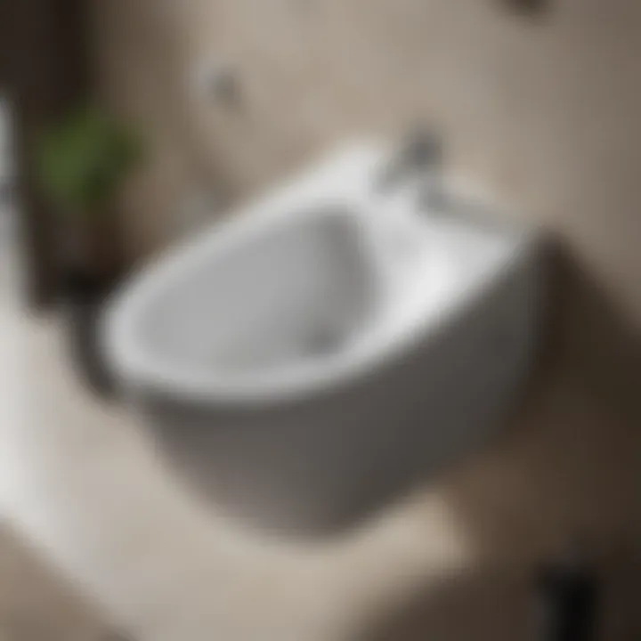 Close-up of bidet features showcasing control panel