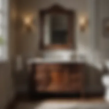 Classic wooden bathroom vanity showcasing craftsmanship