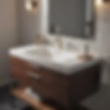 Sleek Modern Bathroom Vanity Modern bathroom vanity with sleek design and elegant finishes