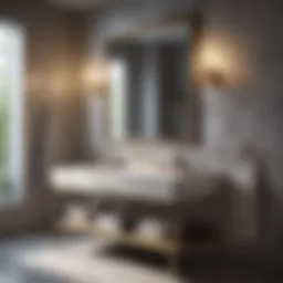 Sleek modern bathroom vanity with elegant lighting