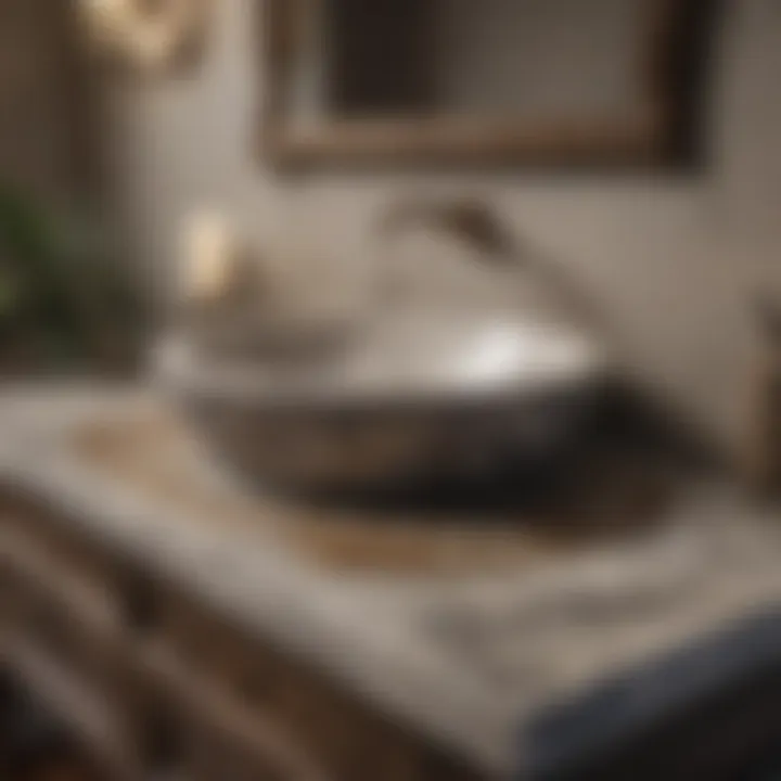 Luxurious granite vanity top with intricate patterns