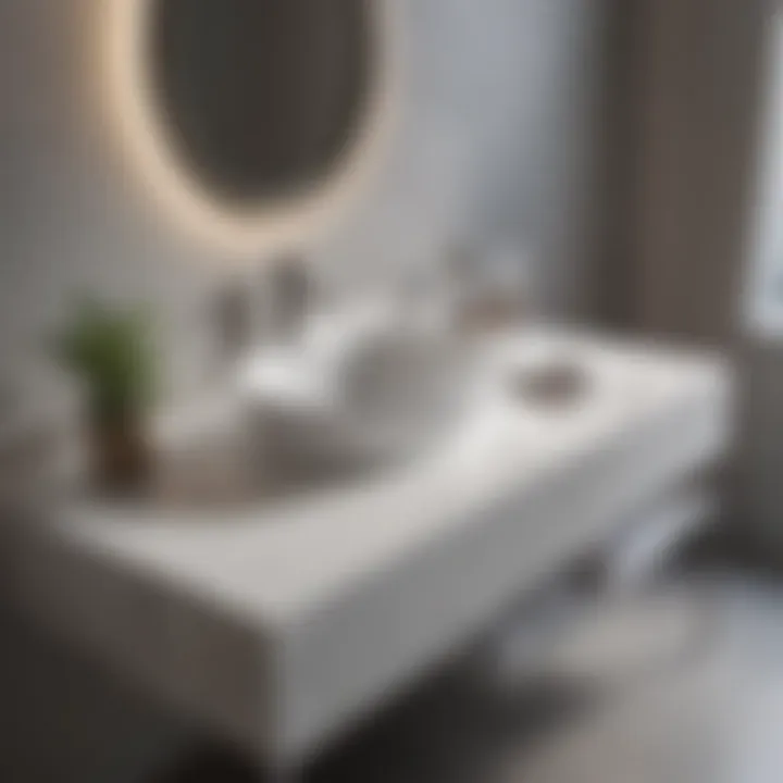 Stylish quartz vanity top in a contemporary setting