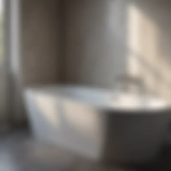 Detailed view of bathtub dimensions and features