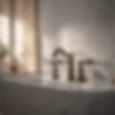 Elegant vintage-inspired faucet setup in a luxurious bathroom setting.